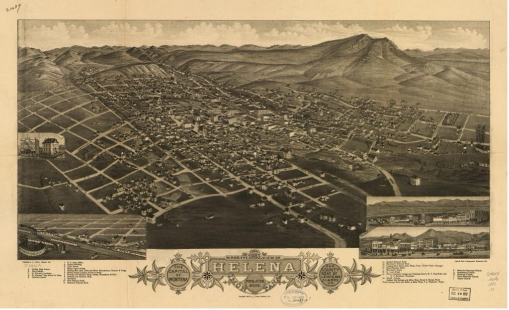 Bird's eye view of Helena, MT
