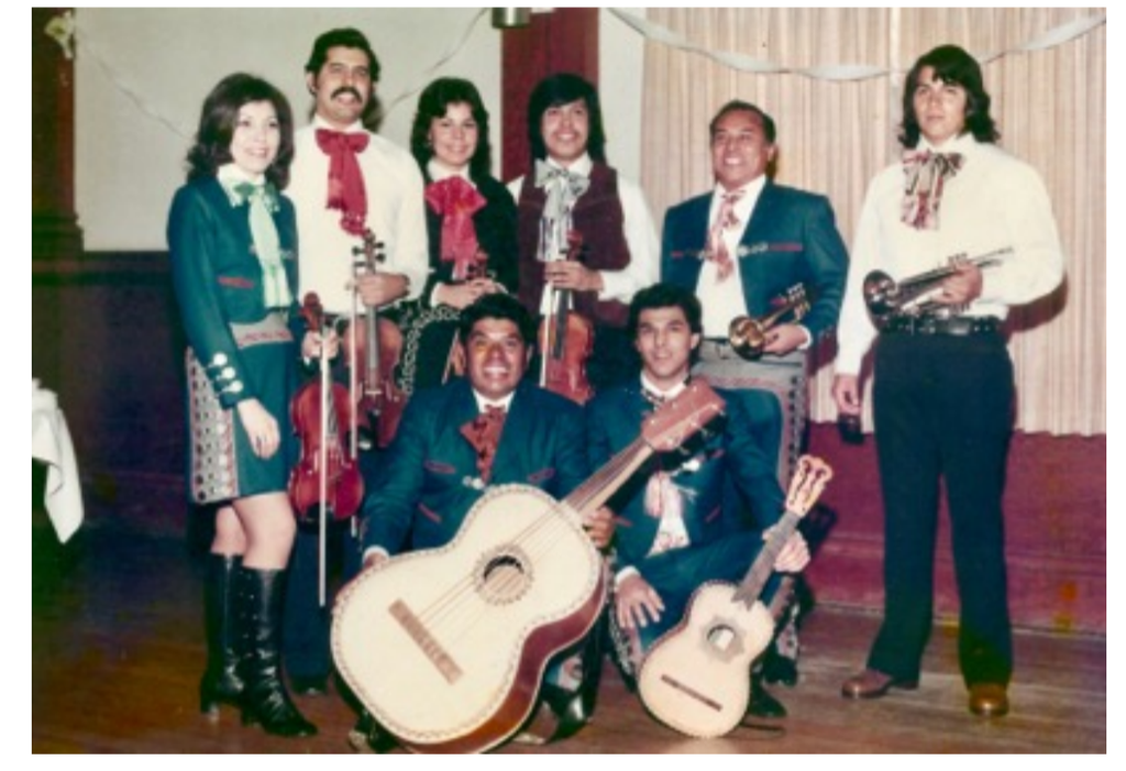 Zeke with his band Zeke Castro and his San Jose mariachi group in the 1970s